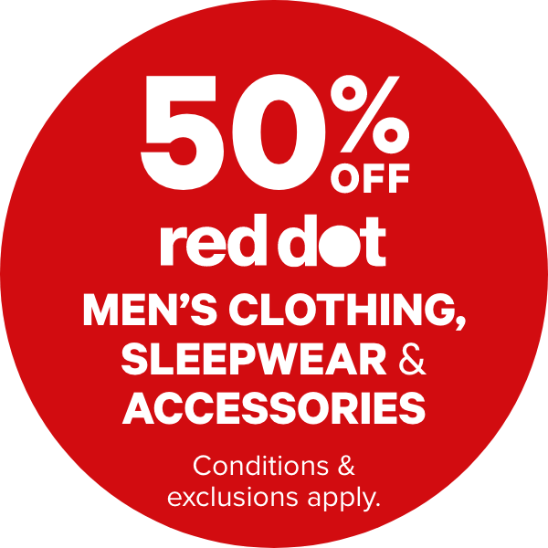 50% OFF Red Dot Men’s Clothing, Sleepwear & Accessories