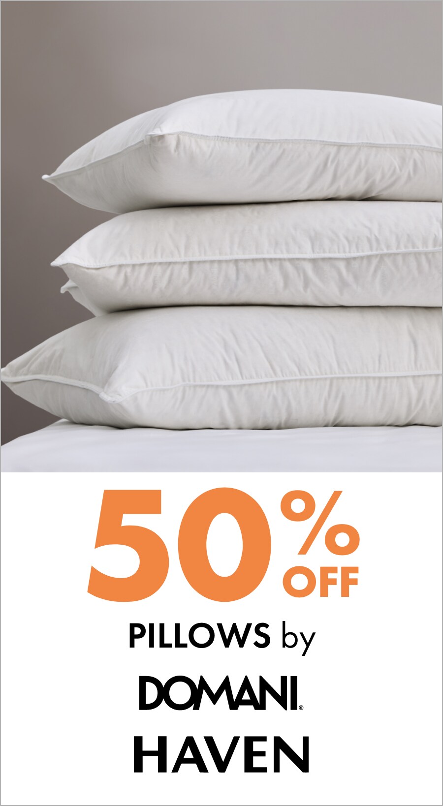 50% off Pillows by Domani & Haven
