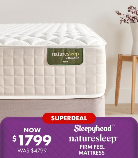 NOW $1799 WAS $4799 Sleepyhead Naturesleep Firm Feel Mattress