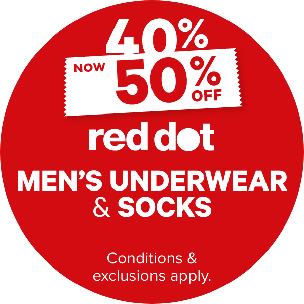 NOW 50% OFF Red Dot Men’s Underwear & Socks