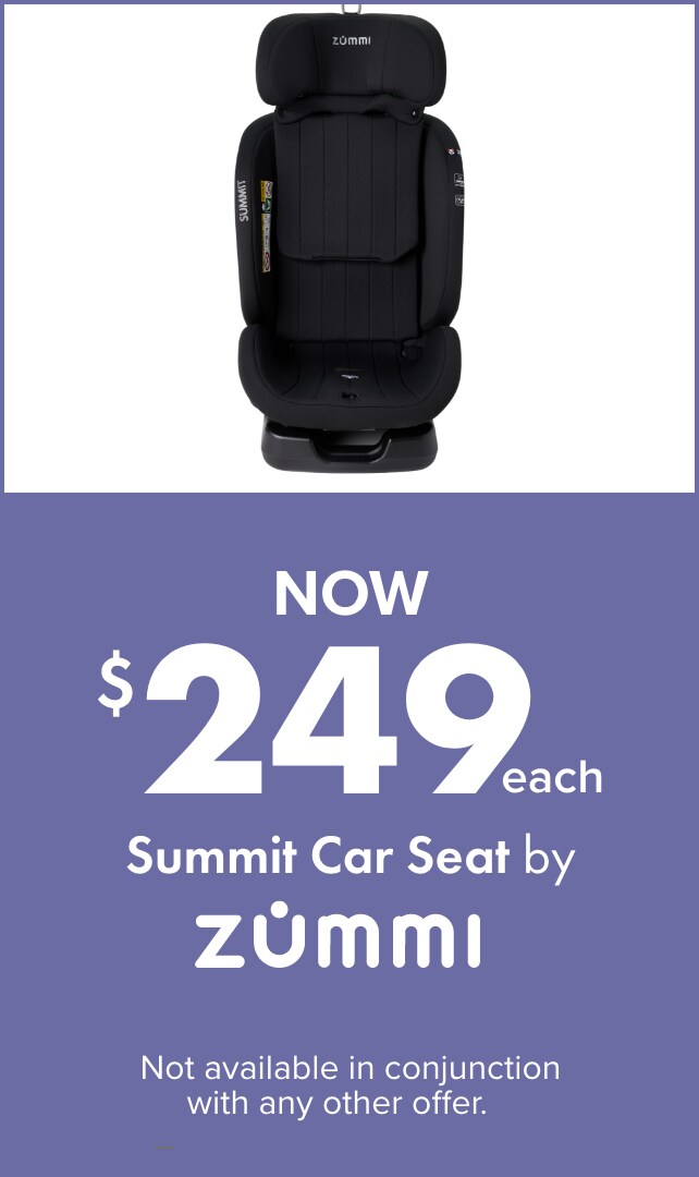 NOW $249ea Summit Car Seat, Grey by Zummi