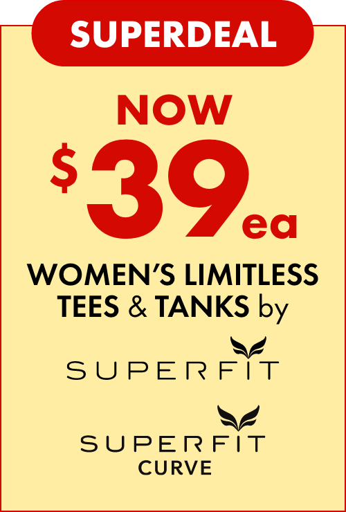 Superdeal Now $39ea Women's Limitless Tees & Tanks by Superfit & Superfit Curve