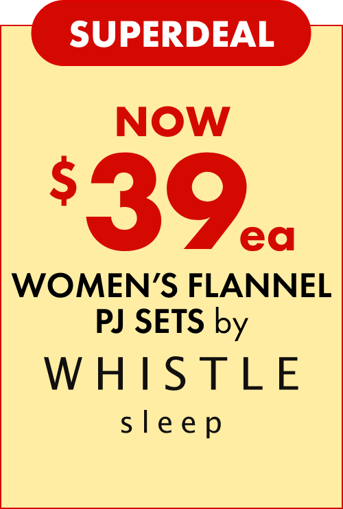 SUPERDEAL NOW $39ea on Women's Flannel PJ Sets by Whistle Sleep