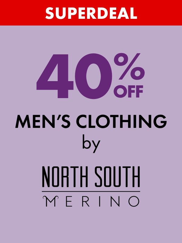 SUPERDEAL 40% OFF Men's Clothing by North South Merino