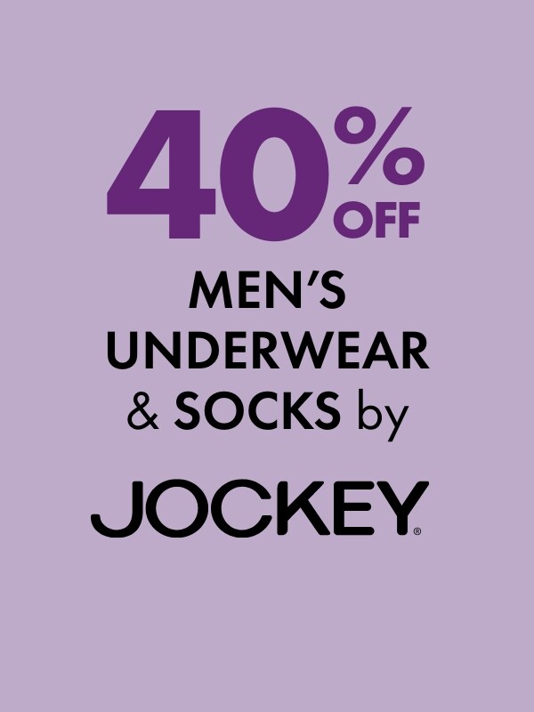 40% Off Men's Underwear & Socks by Jockey