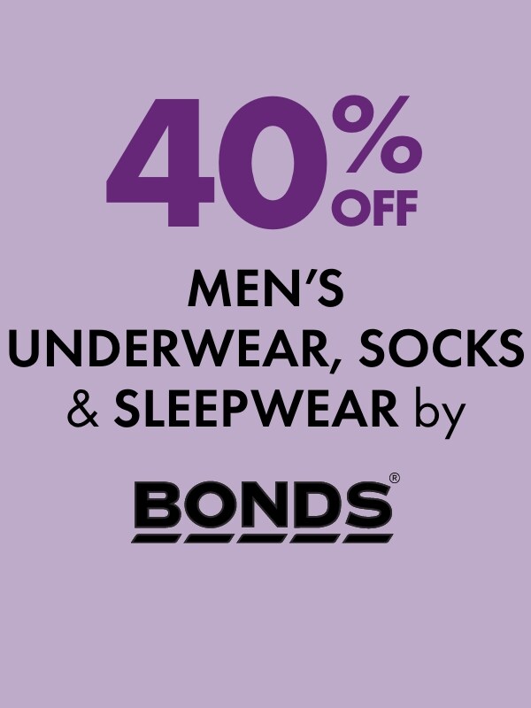 40% Off Men's Underwear, Socks & Sleepwear by Bonds