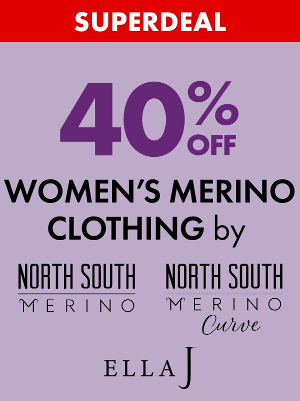 SUPERDEAL 40% Off Merino Clothing by North South, North South Curve & Ella J