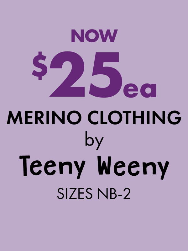 NOW $25ea Merino Clothing by Teeny Weeny Sizes NB-2